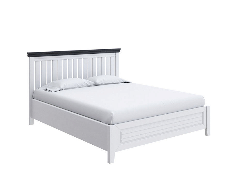 Кровать Olivia с подъемным механизмом 160x200 Массив (сосна) Белая эмаль/Венге - Кровать с подъёмным механизмом из массива с контрастной декоративной планкой.